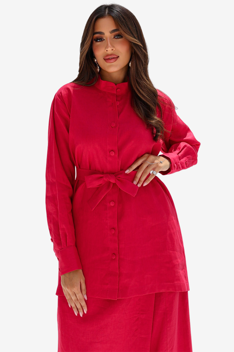 Ruby Essence Linen Blend Co-ord Set