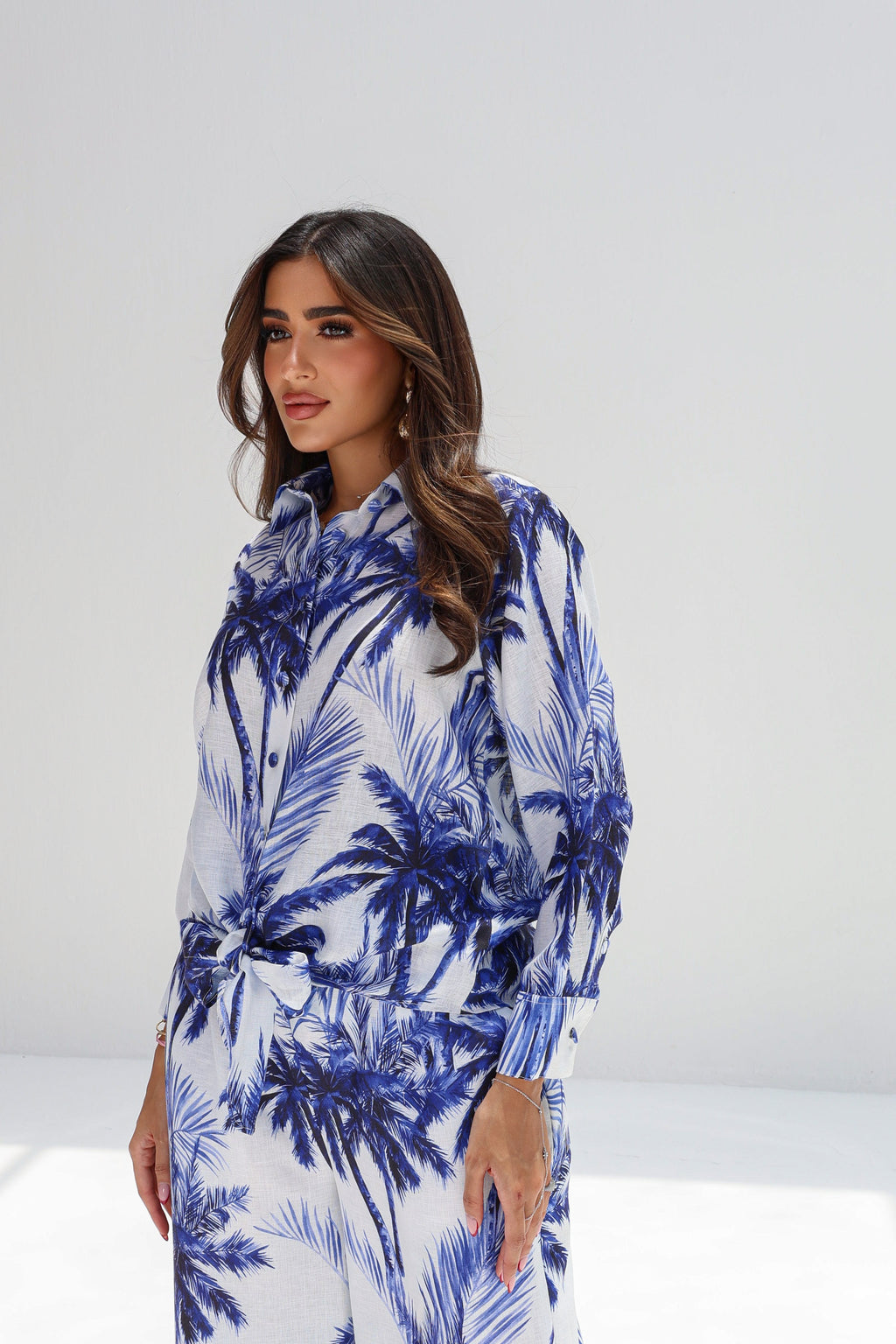 Nakheel Al Bahar — Blue Palm Print Co-ord Set