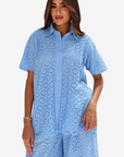 Sky Blossom Cotton Lace Co-ord Set