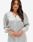Soft Meadow Floral Jacquard Silk Jalabiya