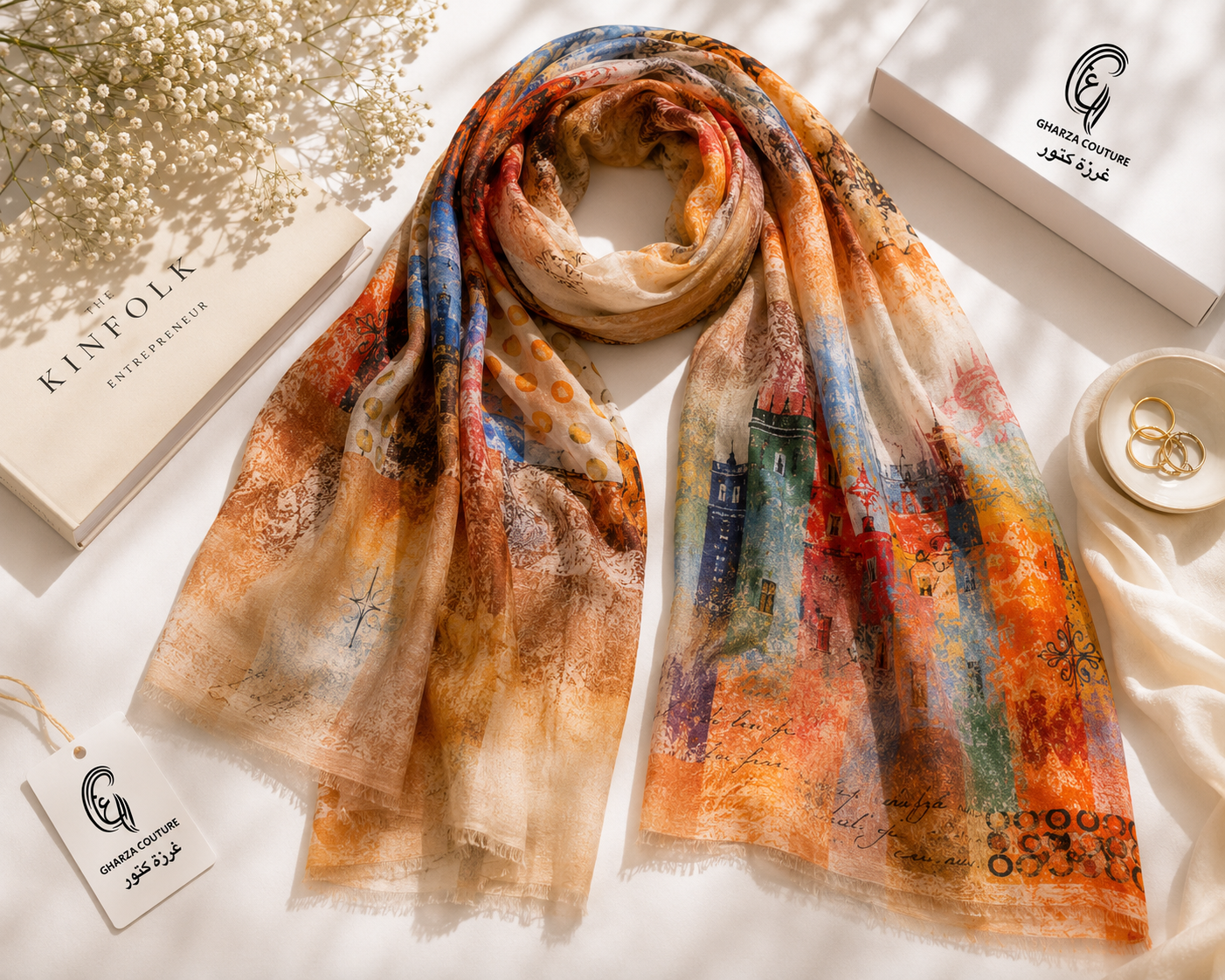 Sunset Gallery Cashmere Silk Scarf