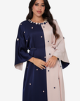 Two-Tone Button Embellished Kaftan