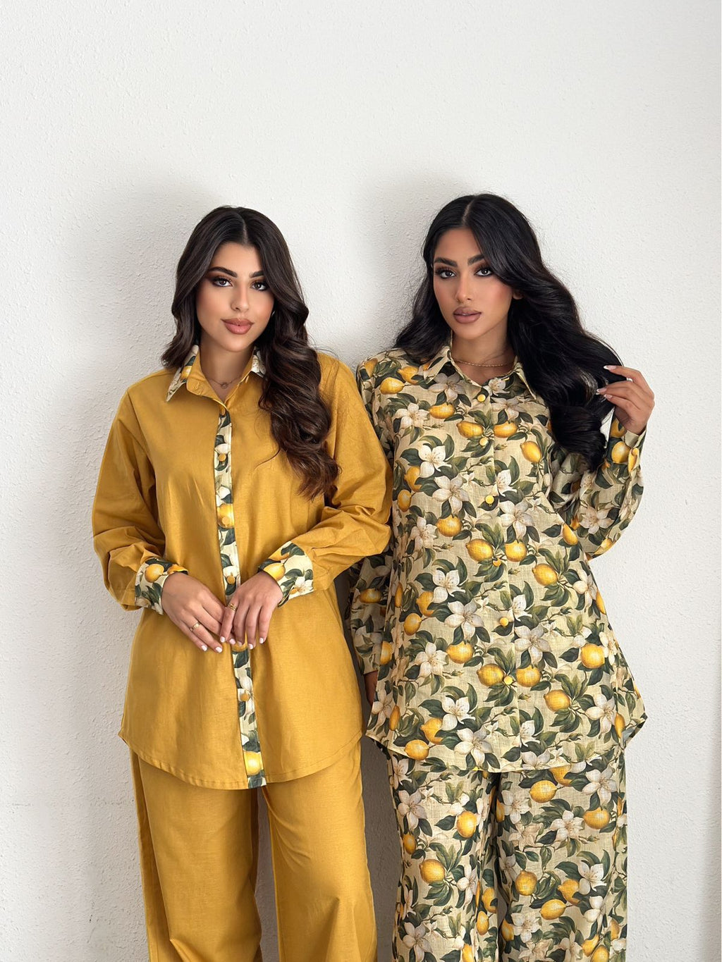 Lemon Print Linen Co-ord Set