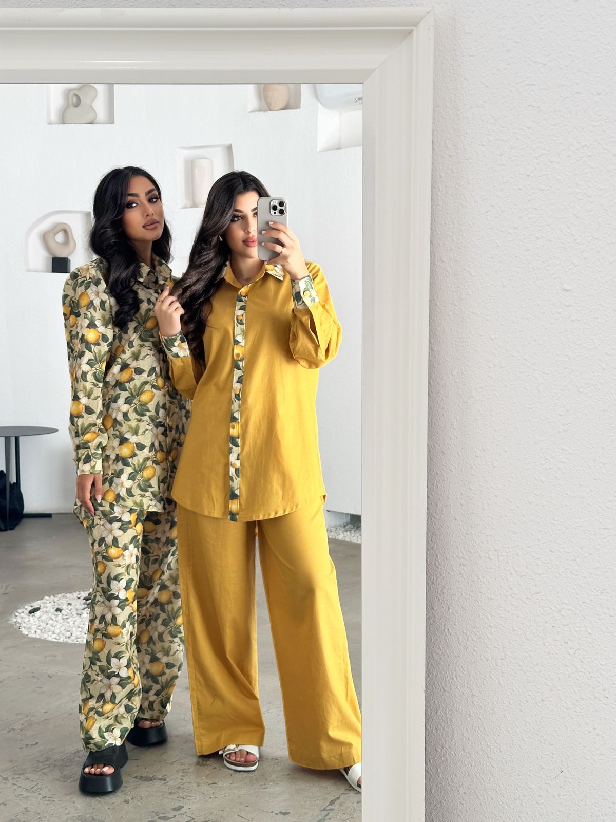 Lemon Print Linen Co-ord Set