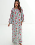 Bloom Garden Linen Blend Jalabiya full length view
