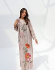 Blooming Garden Embellished Cotton Jalabiya with floral front embellishment