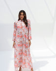 Blush Botanical Bloom Linen Blend Jalabiya for women