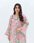 Hand Embellished Neckline Detail on Floral Jalabiya