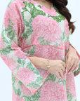 Embellished Chest Detail on Linen Blend Jalabiya