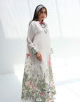 Botanical Garden Embellished Linen Blend Dress with full inner lining