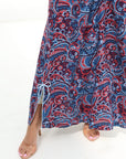 Side Slit detail on Classic Paisley Print Cotton Jalabiya