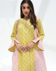 Contrast Panel Print Cotton Jalabiya contrast side panel detail