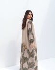 Desert Landscape Linen Blend Jalabiya Modest Fashion Dress