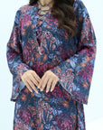 Floral Vine Linen Blend Jalabiya floral botanical print detail