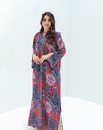 Giraffe Mosaic Linen Blend Jalabiya side view
