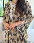 Ikat print detail on Nahla Cotton Jalabiya