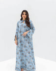 Island Sketch Linen Blend Jalabiya full length front view