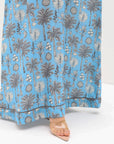 Island Sketch Linen Blend Jalabiya tropical botanical print detail