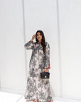 
Midnight Palm Linen Blend Jalabiya for Women Full Length View