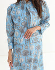 Palm Botanica Linen Blend Dress Set print detail