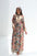 Parrot Print Belted Linen Blend Dress – Back View