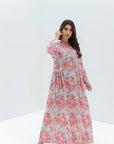 Pastel Bloom Linen Blend Jalabiya side view
