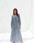 Pastel Dreamscape Silk Jalabiya full length front view