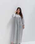 Pastel Meadow Jacquard Silk Jalabiya side view