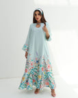 Pastel Meadow Linen Blend Dress full length view