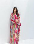 Tricolor Ikat Linen Blend Jalabiya side view