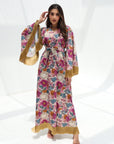 Vintage Garden Fringe Jalabiya - Heritage Floral Variant Full Length