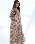 Wildflower floral print detail on premium cotton Wildflower Meadow Print Cotton Dress by Gharza Couture